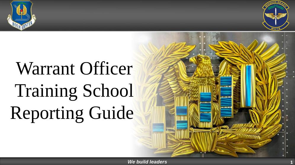 WOTS Reporting Guide